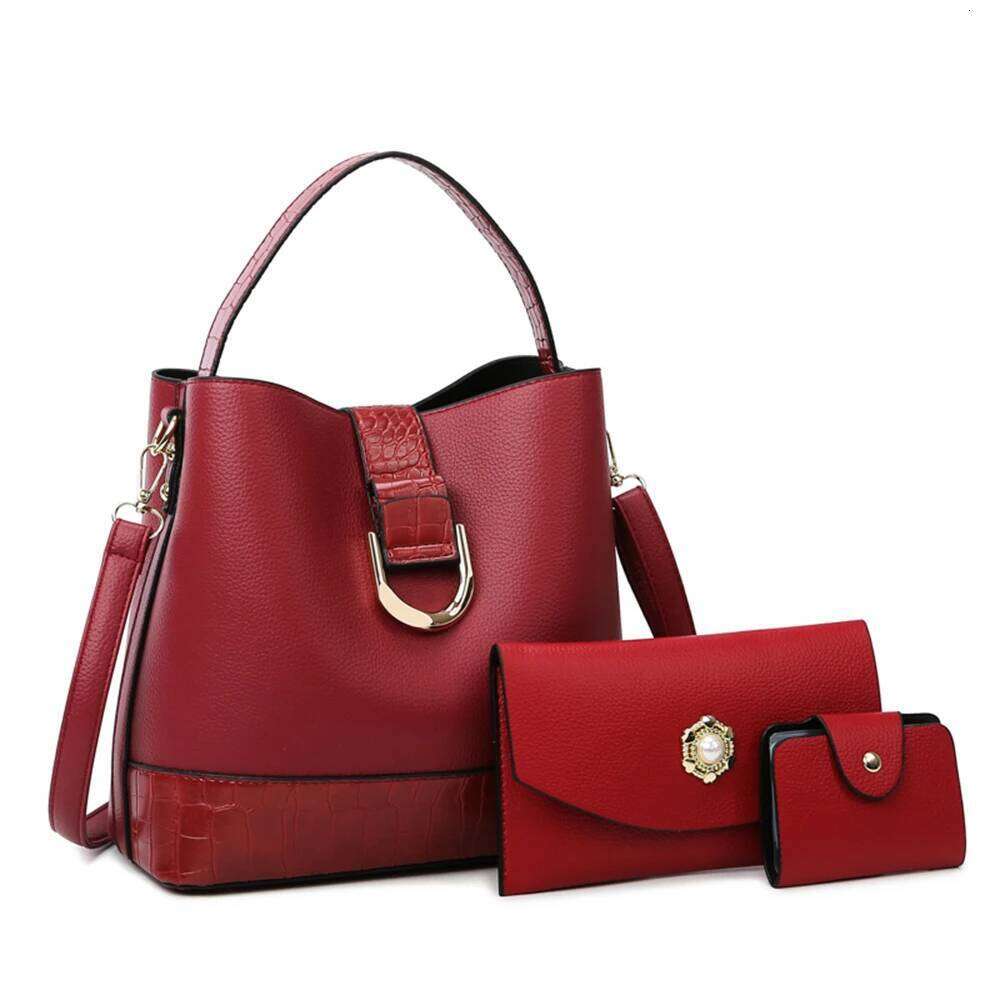 New Solid Color Women Composite Bags Multifunctional High Quality Leather Handbag Fashion Ladies Shoulder Crossbody Bag