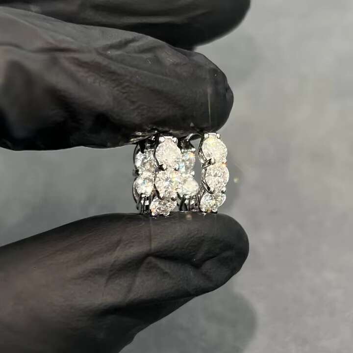 Hip Hop Iced Out Custom Moissanite Earrings Princess Cut VVS Diamond Studs 925 Sterling Silver for Men Luxury Jewelry