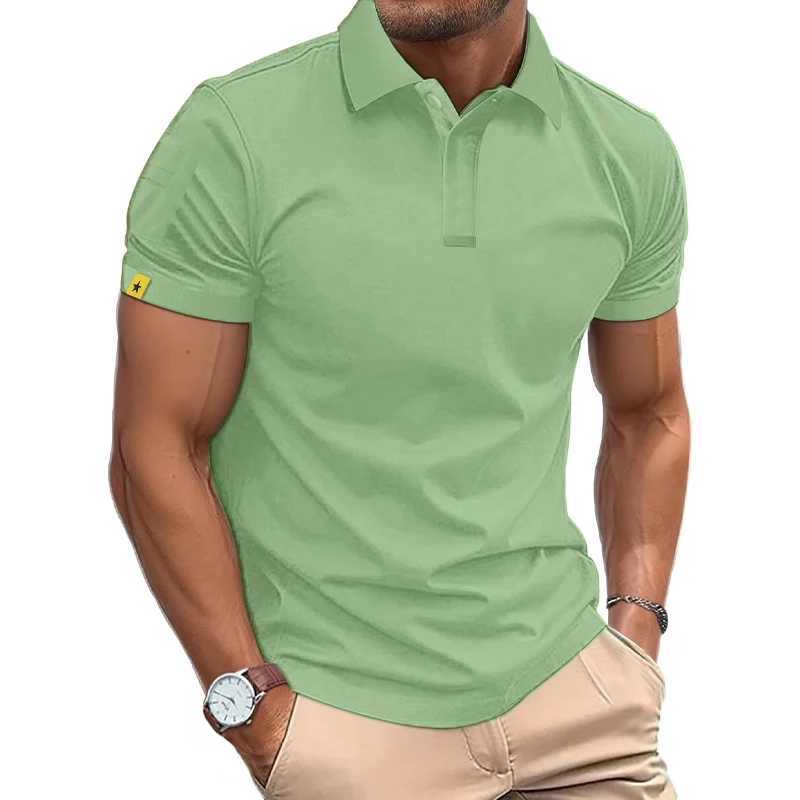 Summer Polo Shirt Mens Short Sleeve Sport T Shirt Casual Business Lightweight Button Streetwear Breathable Tops W250616