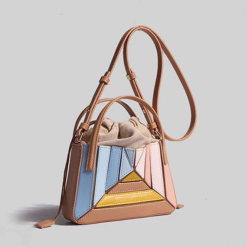 Women's Bags Designer Fashion Sling Bags For Women Designer Handbags And Purses 2023 New In PU Splicing Contrasting Top Handle Crossbody Bag