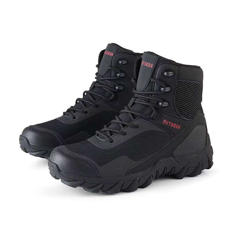 2024 New Men's Outdoor Shoes High Top Wear-resistant Tactical Training Hiking Boots
