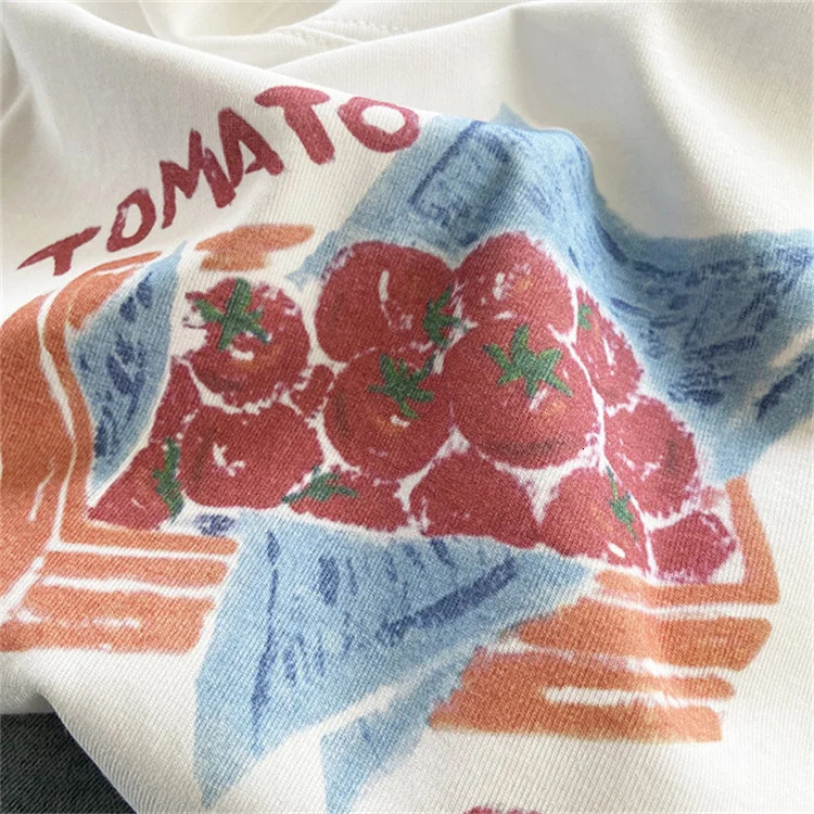 Tomato Sweet 90s Trend Casual T-shirts Clothes Women Female Summer T Clothing Ladies Print Graphic Tee 250614