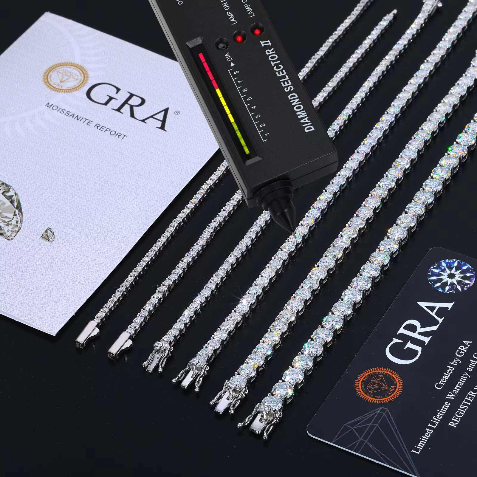 Fine Hip Hop Jewelry White Gold Plated 925 Sterling Silver VVS Moissanite Diamond Iced Out Tennis Chain Bracelet for Men Women