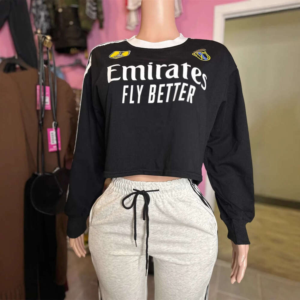 New Street Style Sports Fashion Printed Loose Casual Long Sleeve Crew Neck Sweatshirt B5 m8