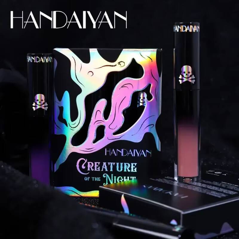 4pcs Matte Lipstick Set Waterproof Sexy Green Purple Black Gloss Shiny Tint Halloween Lip Makeup Tool Korean Cosmetics happy