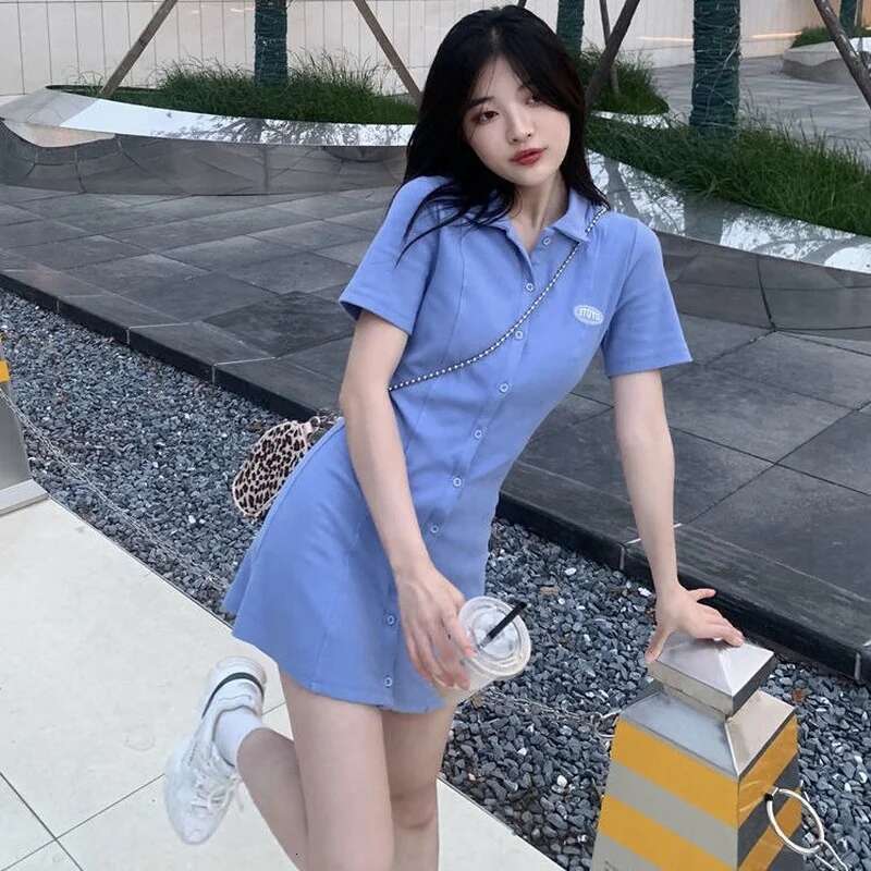 Womens Dress Short Mini Pink Vintage Clothing Shirt Sensual Sexy Tshirts Female Dresses 2024 Y2k Cheap Casual Loose Summer Sale