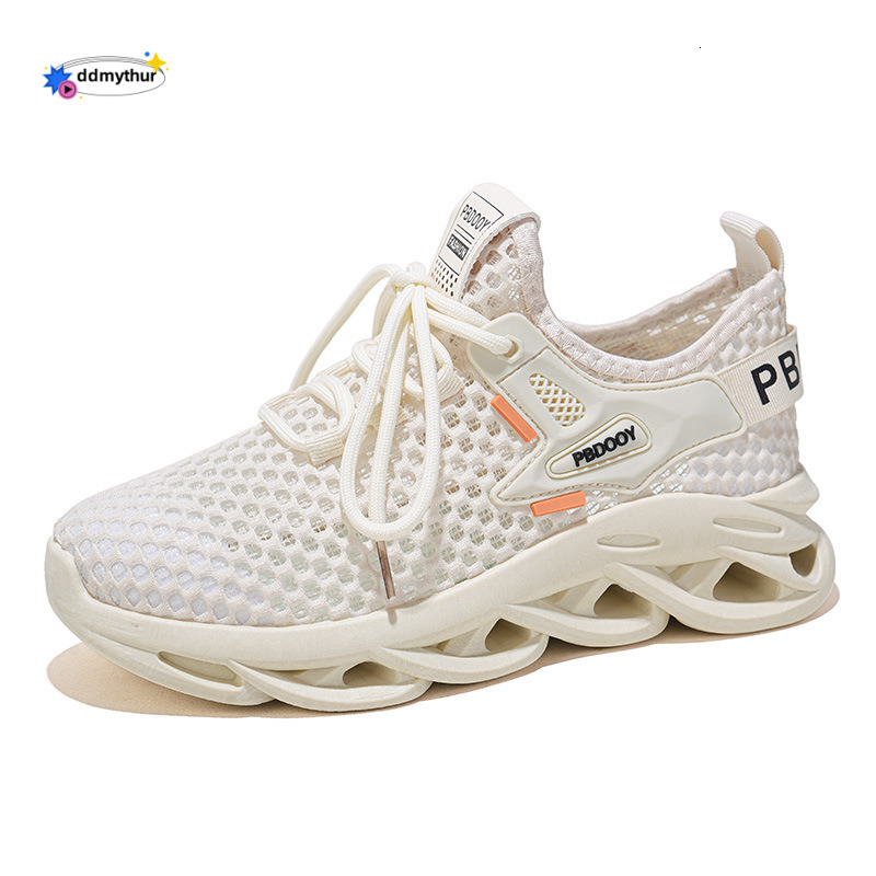 Summer Women's New Breathable Hollow Flyknit Mesh Korean Style Versatile Thick-soled Sports Casual Running Shoes ddmythur