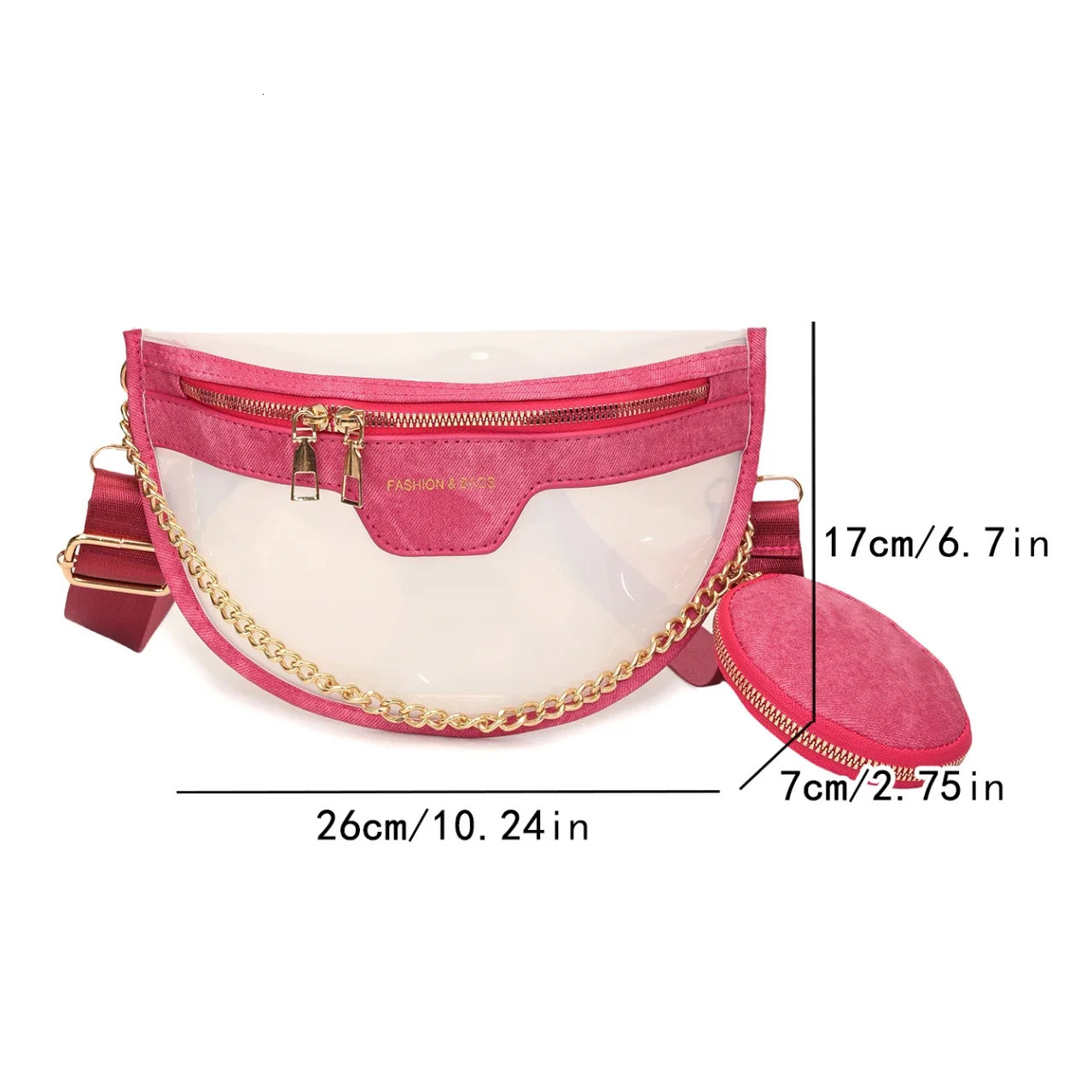Chain Waist Bag Fashion Jelly High Quality PVC Waterproof Handbag Designer Saddle Crossbody Chest Hip Purse 250614