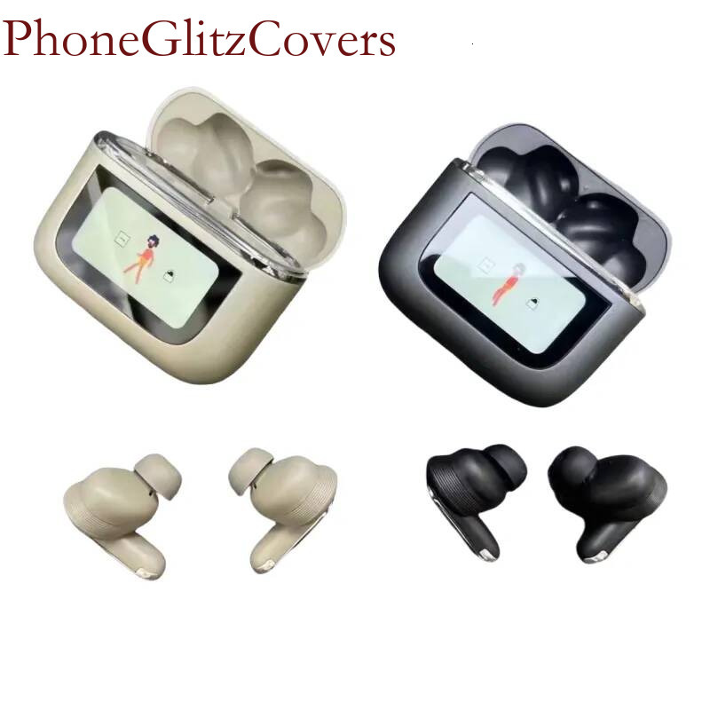Full-color touch Smart Headphone Bluetooth Headphones Active Noise Cancelling bluetooth in-Ear Earphones Wireless Charging Box