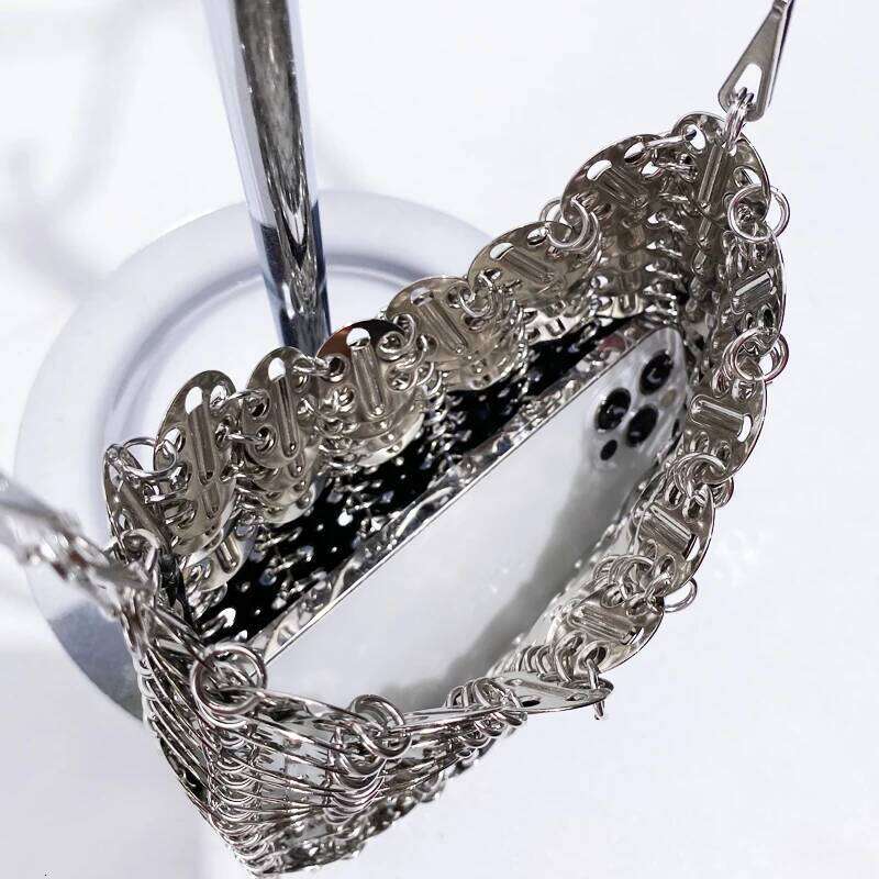 Women's Bags Designer Metallic Ladies Evening Bags For Women Designer Handbags Purses New In Sequined Woven Hollow Out Mini Strap Shoulder