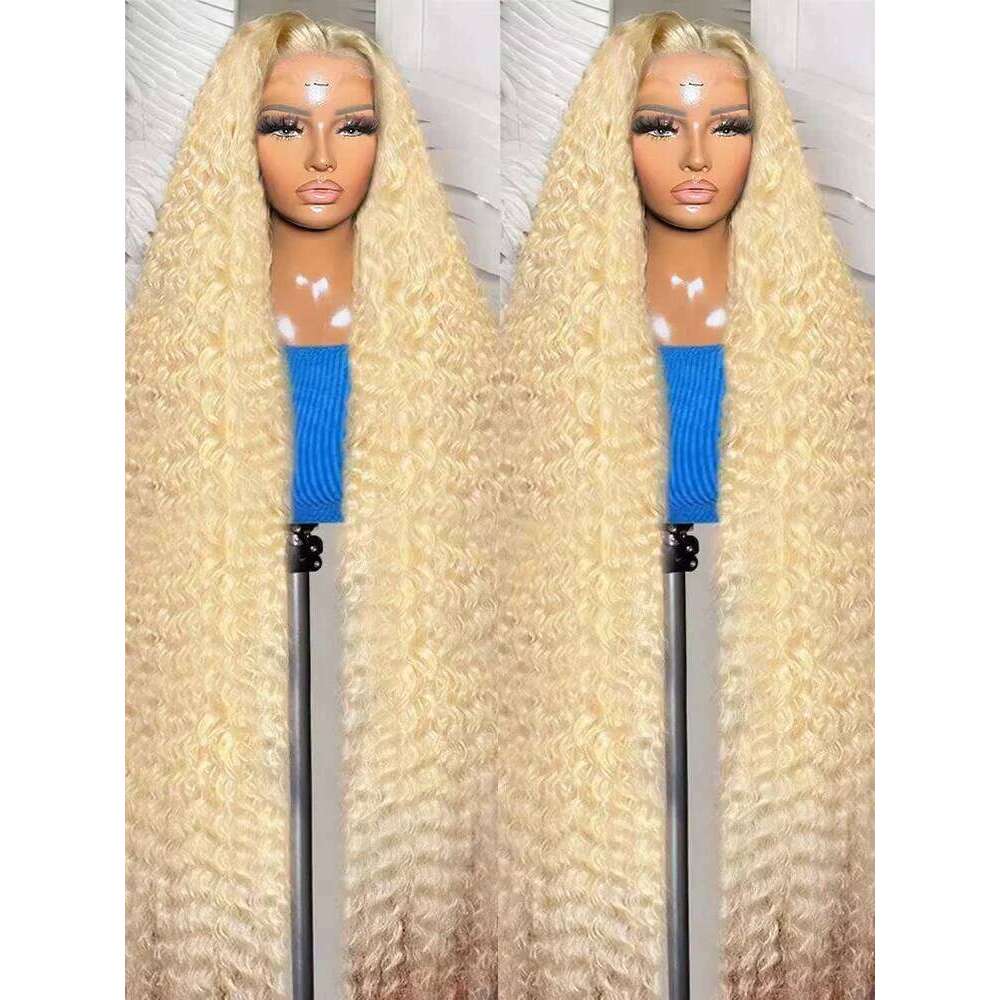 250 Density Brazilian 613 Hd Frontal 13X6 Blonde 30 Inch 13X4 Curly Lace Front Human Hair Wig