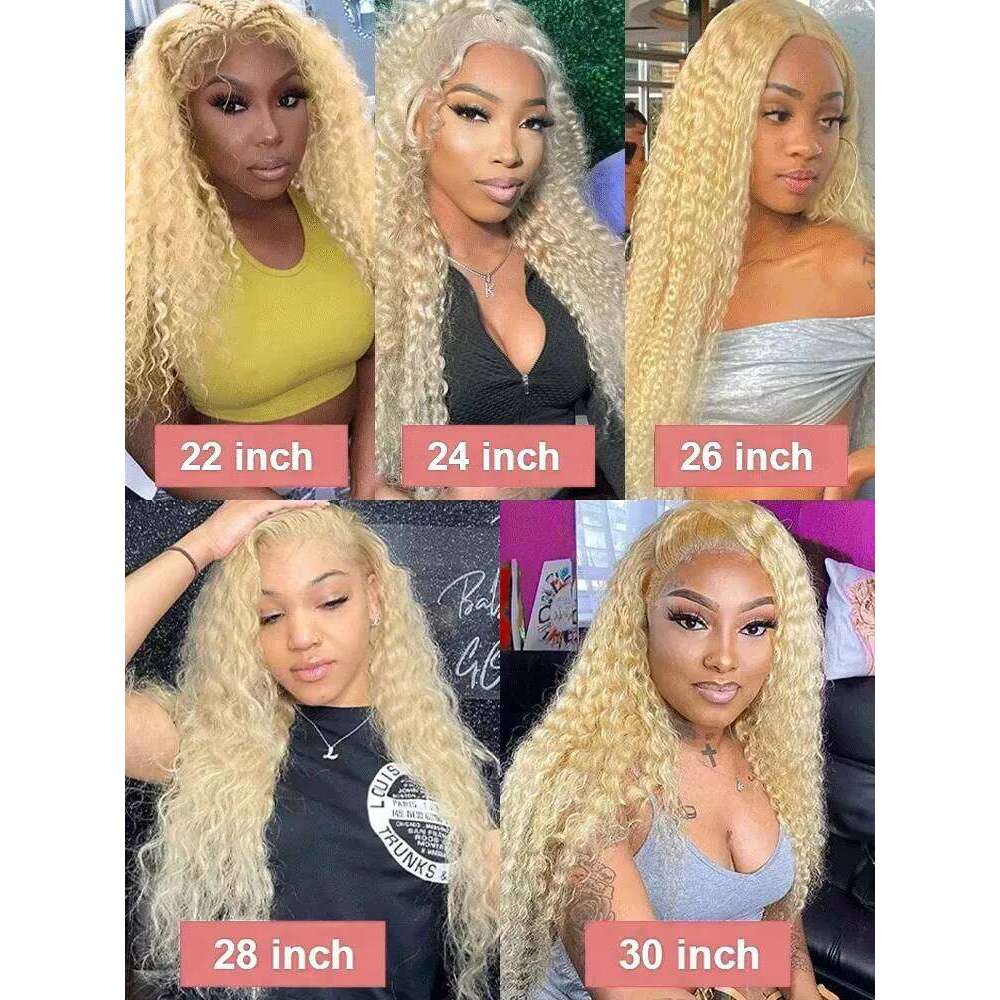 250 Density Brazilian 613 Hd Frontal 13X6 Blonde 30 Inch 13X4 Curly Lace Front Human Hair Wig
