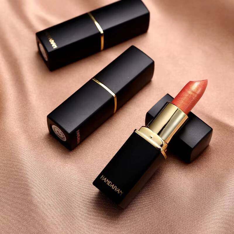 Waterproof Pink Glitter Lipstick Long Lasting Matte Lip Makeup Velve Red Sexy Shimmer Lipgloss Lips Beauty Make-up Cosmetics happy