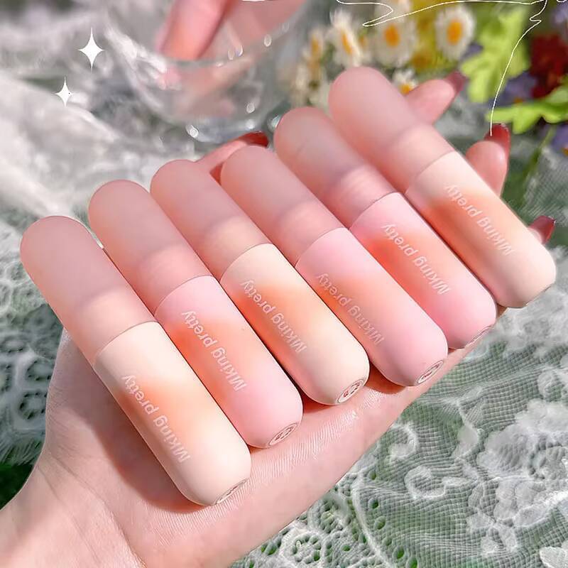 Strawberry Red Sexy Lipstick Velvet Matte Gloss for Women Lasting Non Stick Waterproof Easy To Color Lip Mud Korea Makeup happy