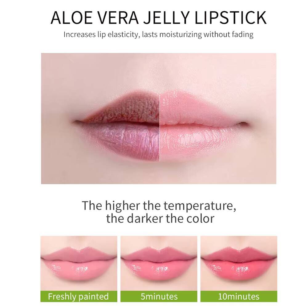 VIBELY New Mood Changing Lip Balm 7 Color Natural Aloe Vera Lipstick Long Lasting Moisturizing Makeup Cosmetics for Women happy