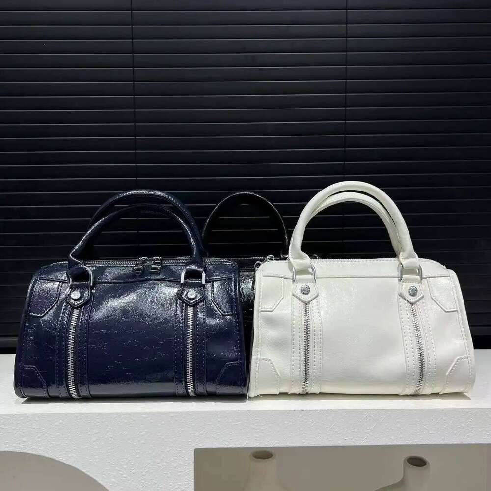 Designer Bag Designer Bag Ladies Fashionable Cracked Patent Leather Design Handbag With Multiple Zippers Luxurious Single Shoulder Diagonal Cross