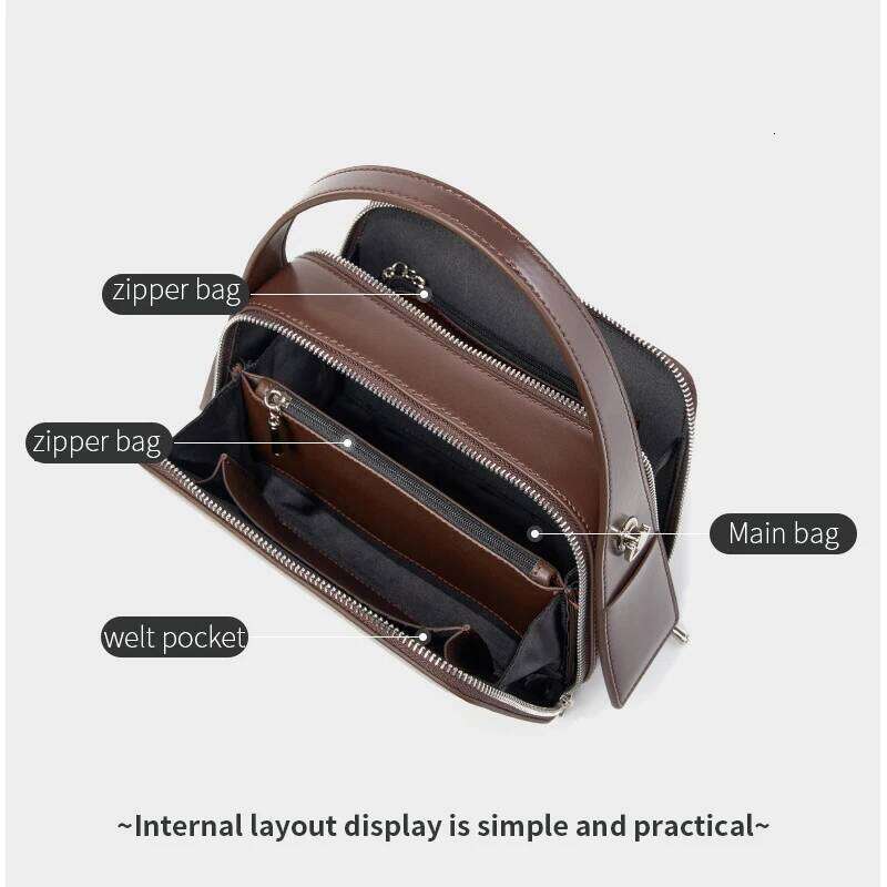 Hot Selling Women's Natural Cow Leather Shoulder Bag Female Fashion Designer Handbags Ladies Work Commuting Retro Cowhide Bags Lady