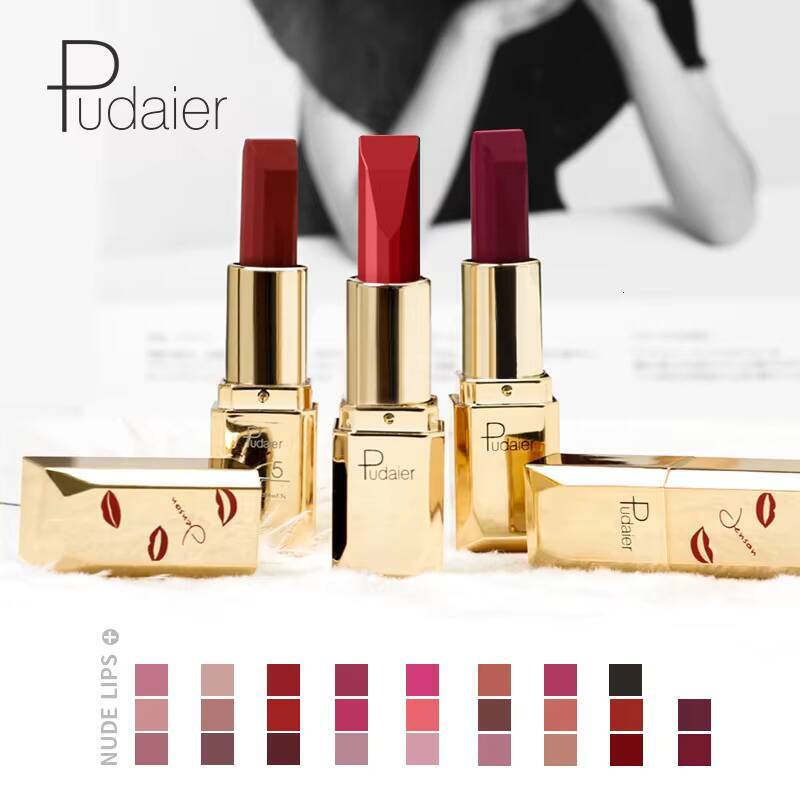 Velvet Smooth Matte Lipsticks, Waterproof Non-stick Cup Lasting Make-up Moisturizing Solid Lipstick happy