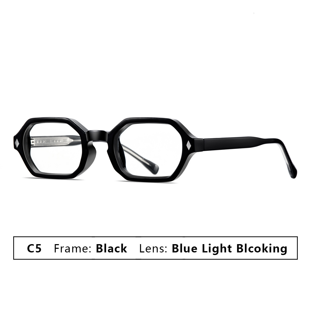 Acetate Polygonal Small Frame Fashion Insert UV Protection Sunglasses