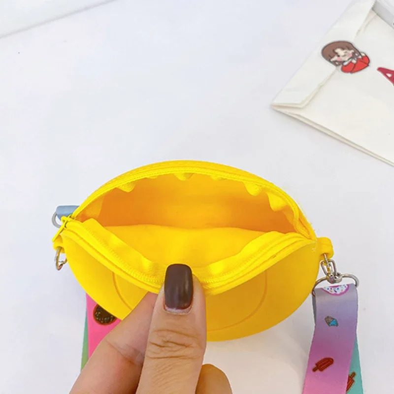 Round Donut Crossbody Bag Child Girl Children Shoulder Adjustable Strap Vacation Travel Rainbow Printed Pocket Package 250615