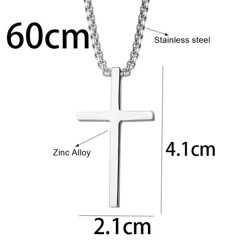LATS Vintage Stainless Steel Chain Alloy Cross Pendant Necklace High Quality Jewelry Wholesale W250616