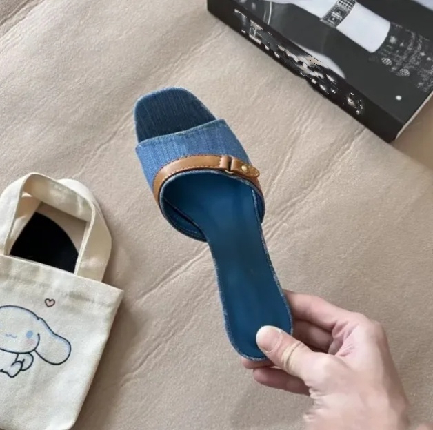 Black Beige Multicolor Embroidery Mules Women Fashion Slippers Home Flip Flops Casual Sandals Summer Leather Flat Slide Rubber Sole 36-42