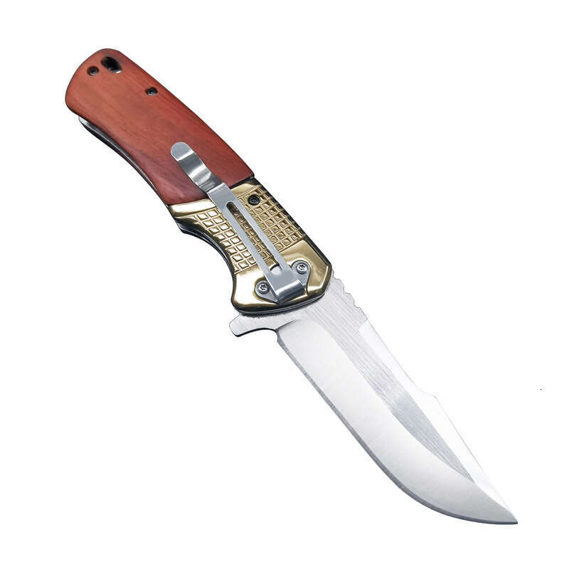 Wooden Handle Portable Outdoor Camping Military Folding High Hardness Small Knife