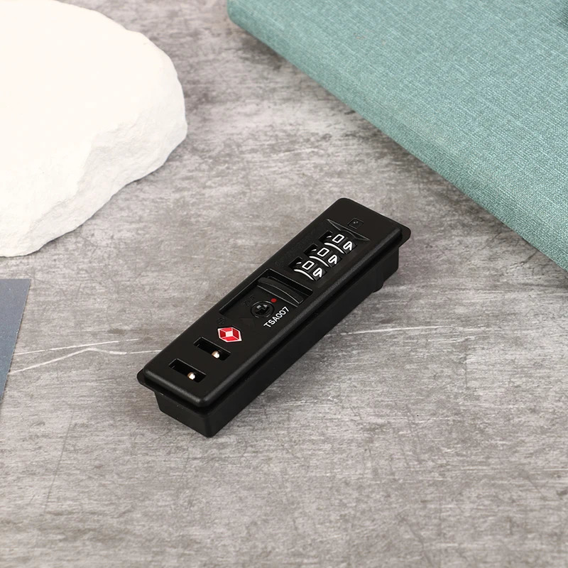 Portable TSA Customs Code Lock PC Luggage Built in Sunk Anti Theft Black 250616