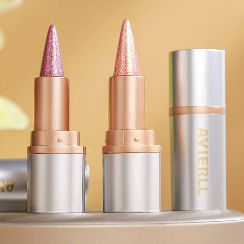 8 Colors Tapered Glitter Shiny Metallic Pearlescent Lip Tint Lipliner Lasting Waterproof Easy Color Diamond Lipstick happy