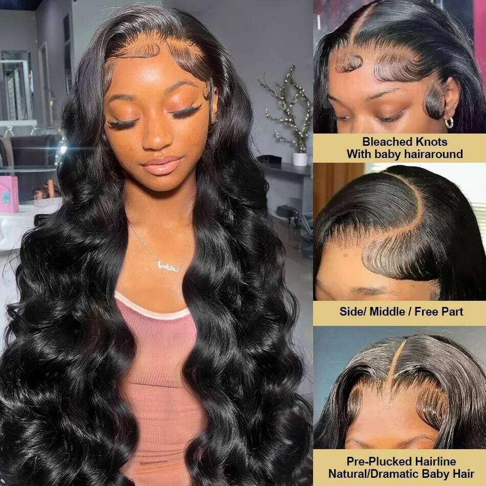 30 40 Inch 250 Density Body Wave 13x6 HD Transparent Frontal Wigs Human Hiar 13x4 Front Glueless 5x5 Lace Closure Wig