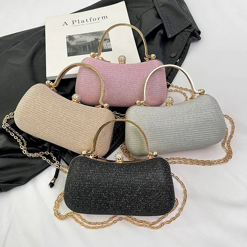 Rhinestone Evening Clutch Purse Sequin Bag Elegant Woman Sparkling Handbag Formal with Chain Wedding Party Crossbody 250614