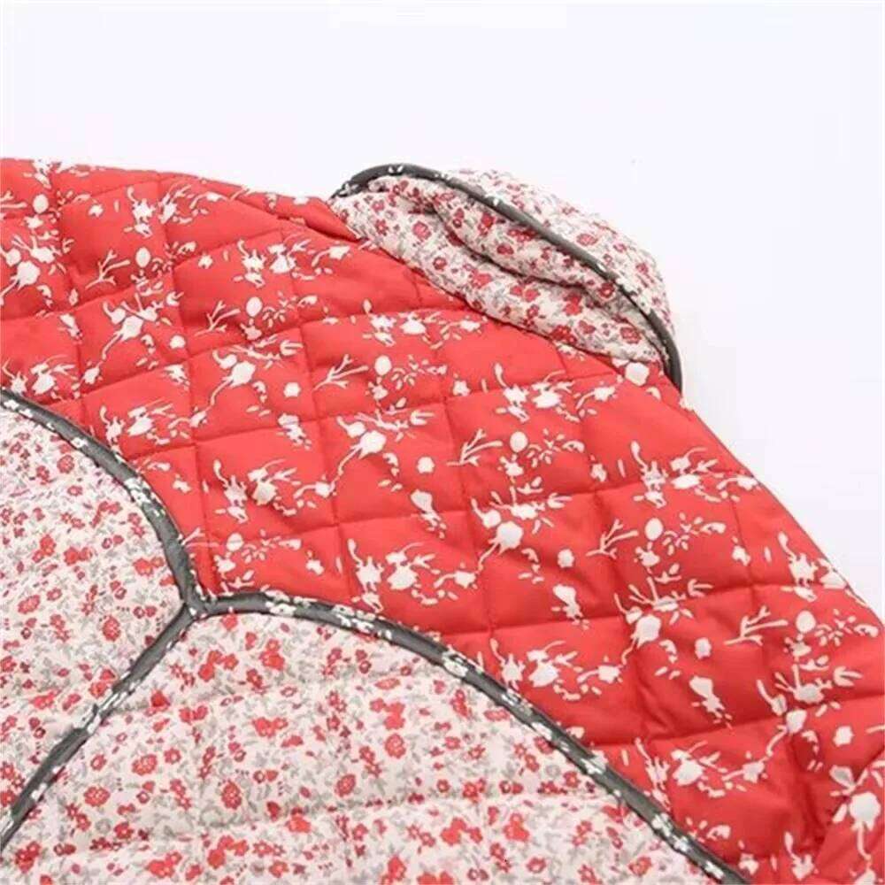 2024 Autumn New Product Women's Temperament Slimming Patchwork Printed Collar Long Sleeve Floral Cotton Jacket
