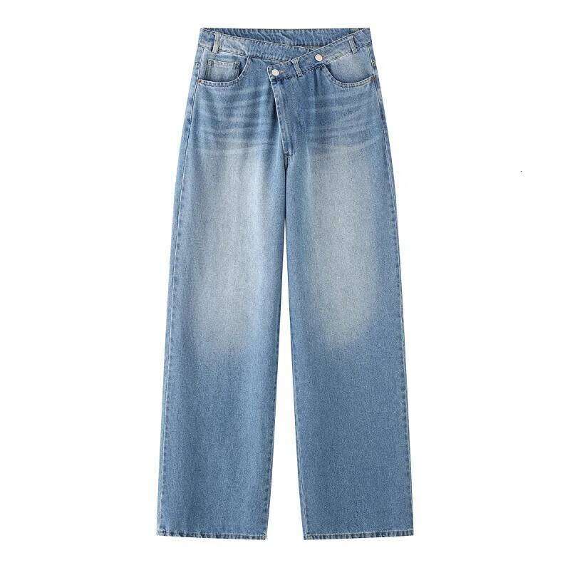 2025 Women's Blue Baggy For Women High Waist Mom Wide Leg Denim Pants Woman Jeans Summer Trousers