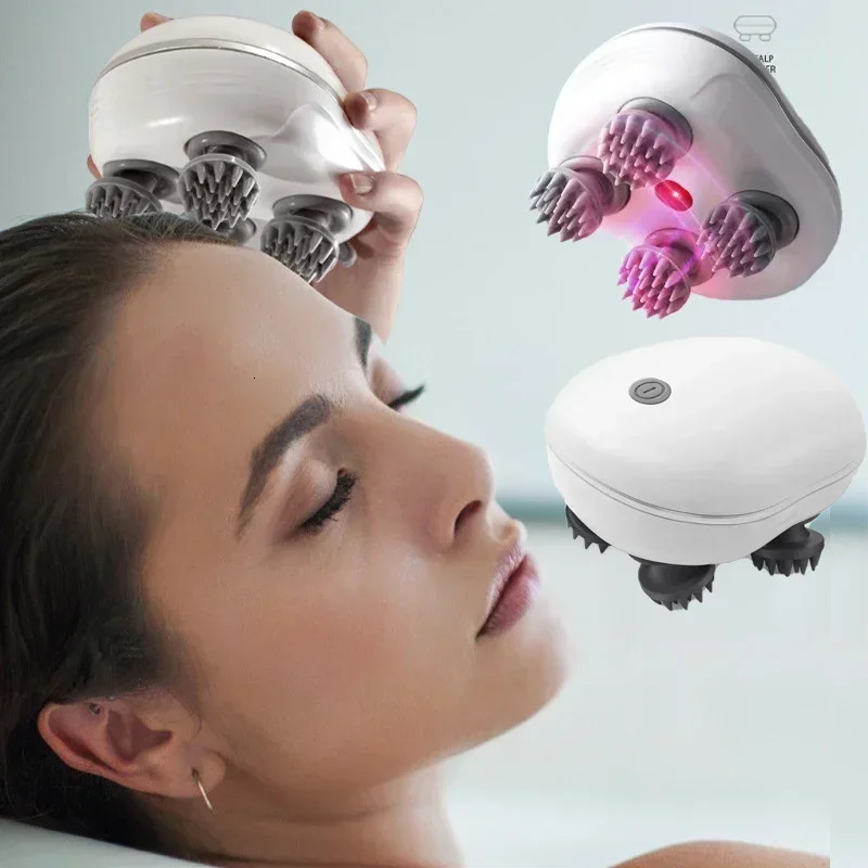 Electric Scalp Head Massager Red Light Therapy Antistress Relax Body Massage Remove Muscle Tension Tiredness Massageador Tool 250605