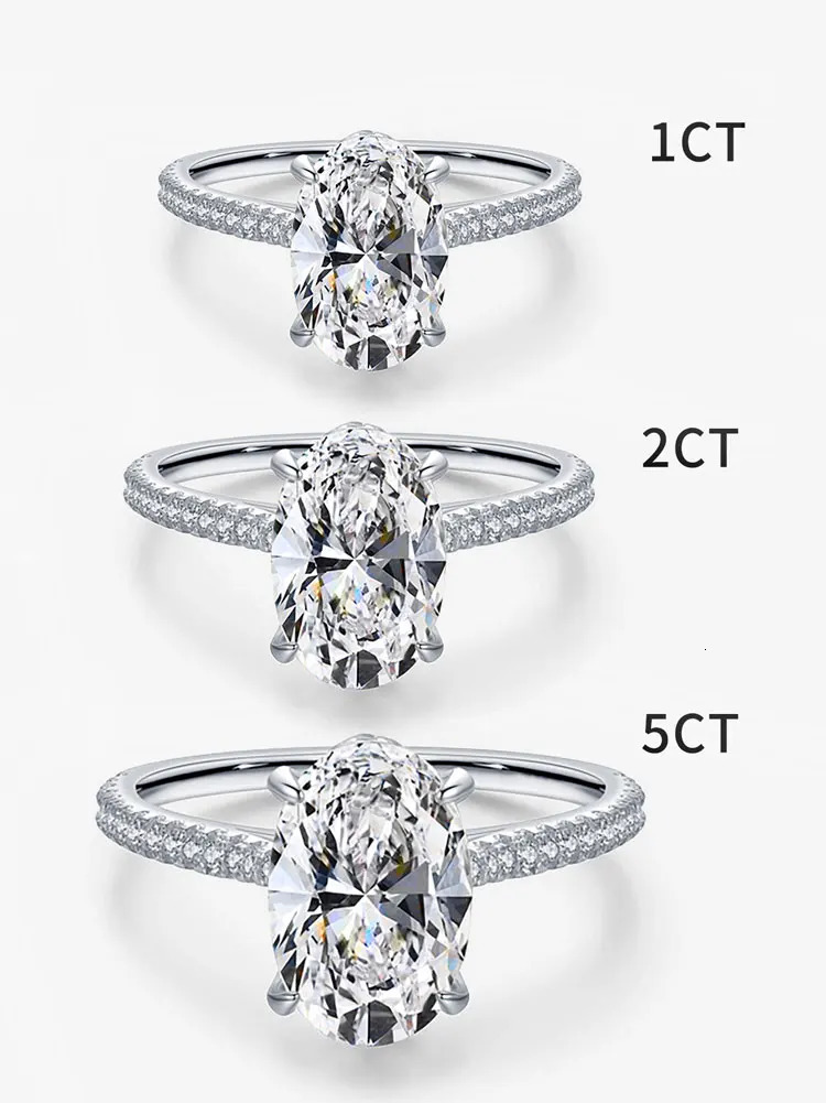 925 Sterling Silver Zirconia Gorgeous Shiny 1-5CT Oval Stone Ring For Women Engagement Wedding High Quality Fine Jewelry 250610