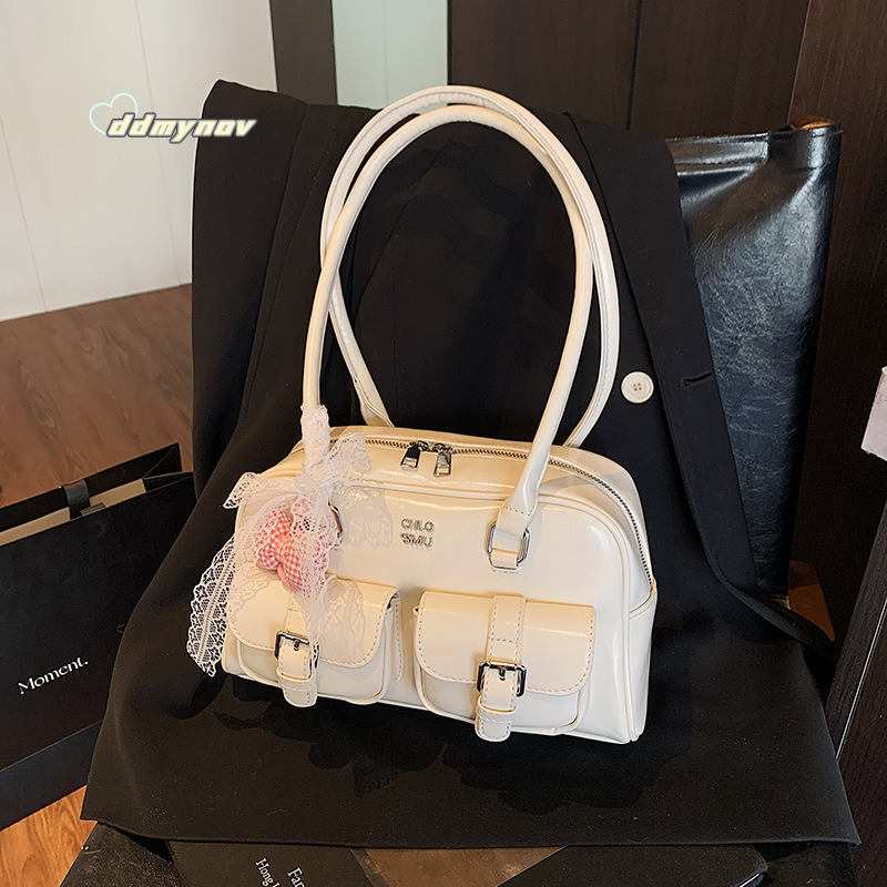 Korean Style Urban Simple Casual Underarm for Women 2025 Spring New Fashion Sweet Bowknot Shoulder Bag Trendy ddmynov ddmynov