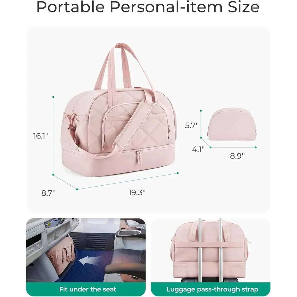 BAGSMART Boston For Women Large Capacity Golf Travel Puffer Duffle With Shoe Compartment Carry On Gym Sports Bag