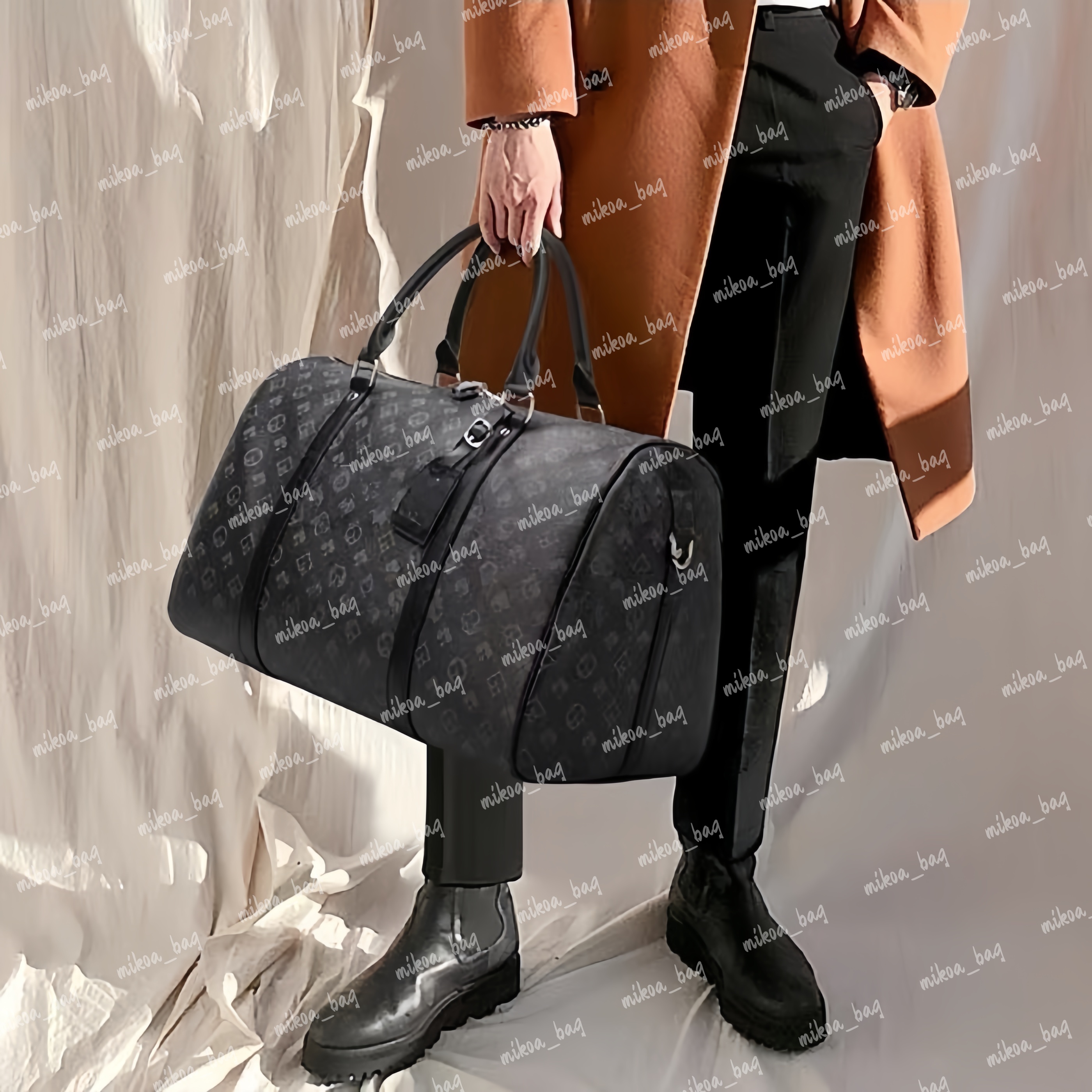 Top Fashion men Duffel Bags women travel duffle bag Brown flower luggage large capacity sport handbags Designers Tote
