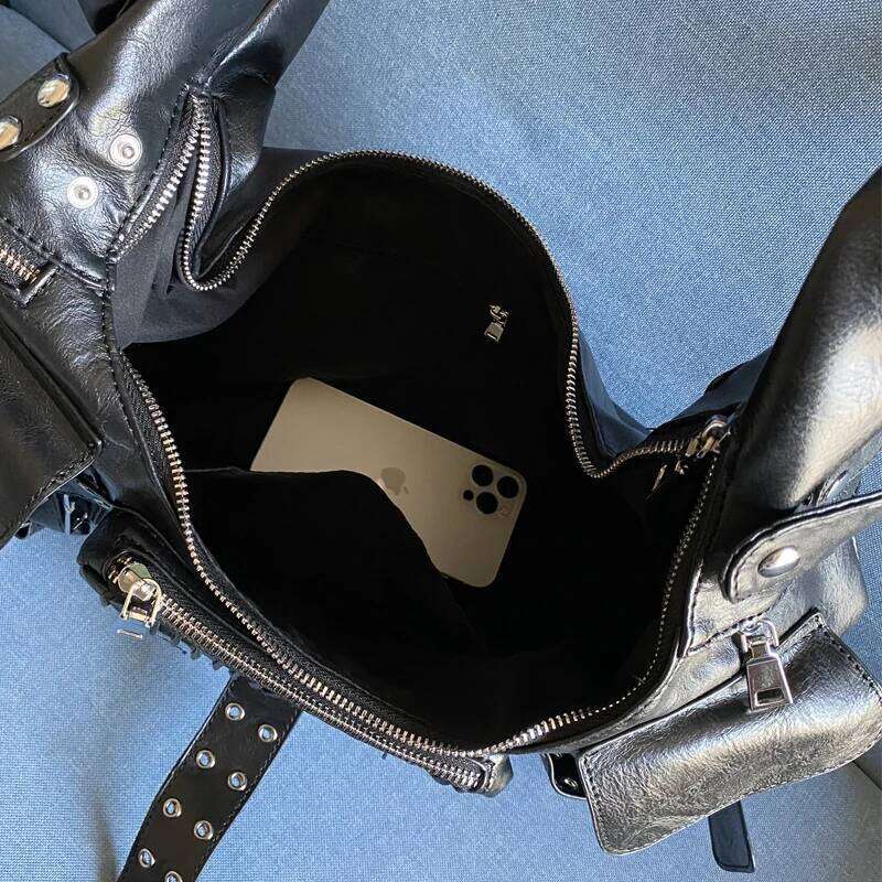 Women's Bags Designer Moto & Biker Bags For Women Designer Handbag And Purses 2023 New In PU Rivet Multiple Pockets Y2k Large Capacity Shoulder