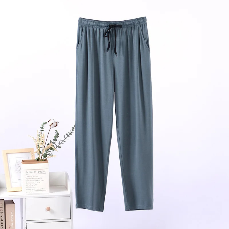 Modal Fabric Men Pajama Pants Home Trousers Plus Large Size Solid Color Leisure Loose Sweatpants Elastic Waist Sleeping 250614