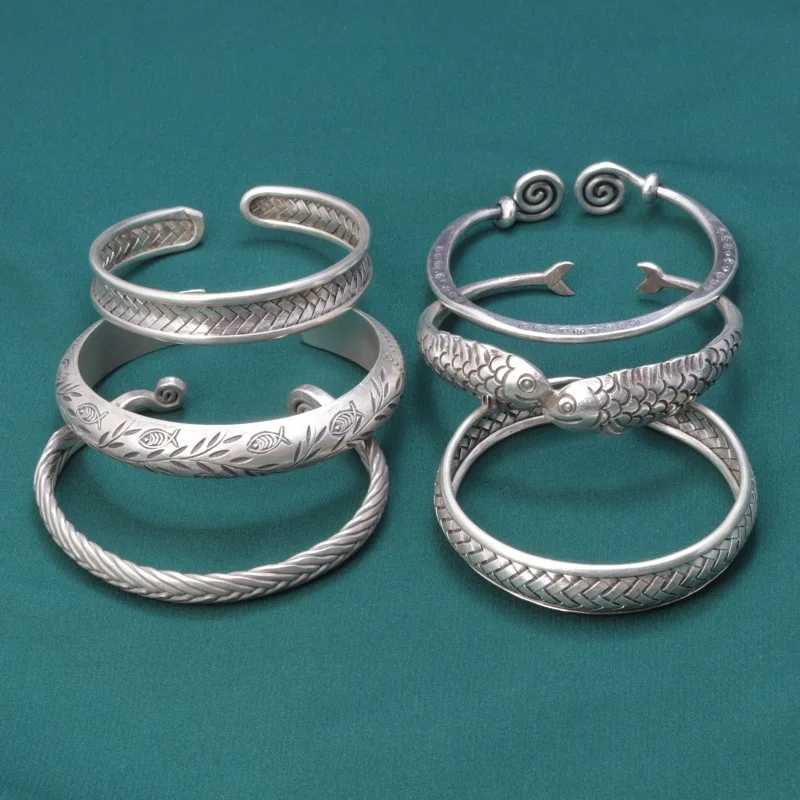 ENSHIR Silver Color Cuff Bangles for Women Wrist Waterproof Bangles Simple Jewelry Gift Z250616