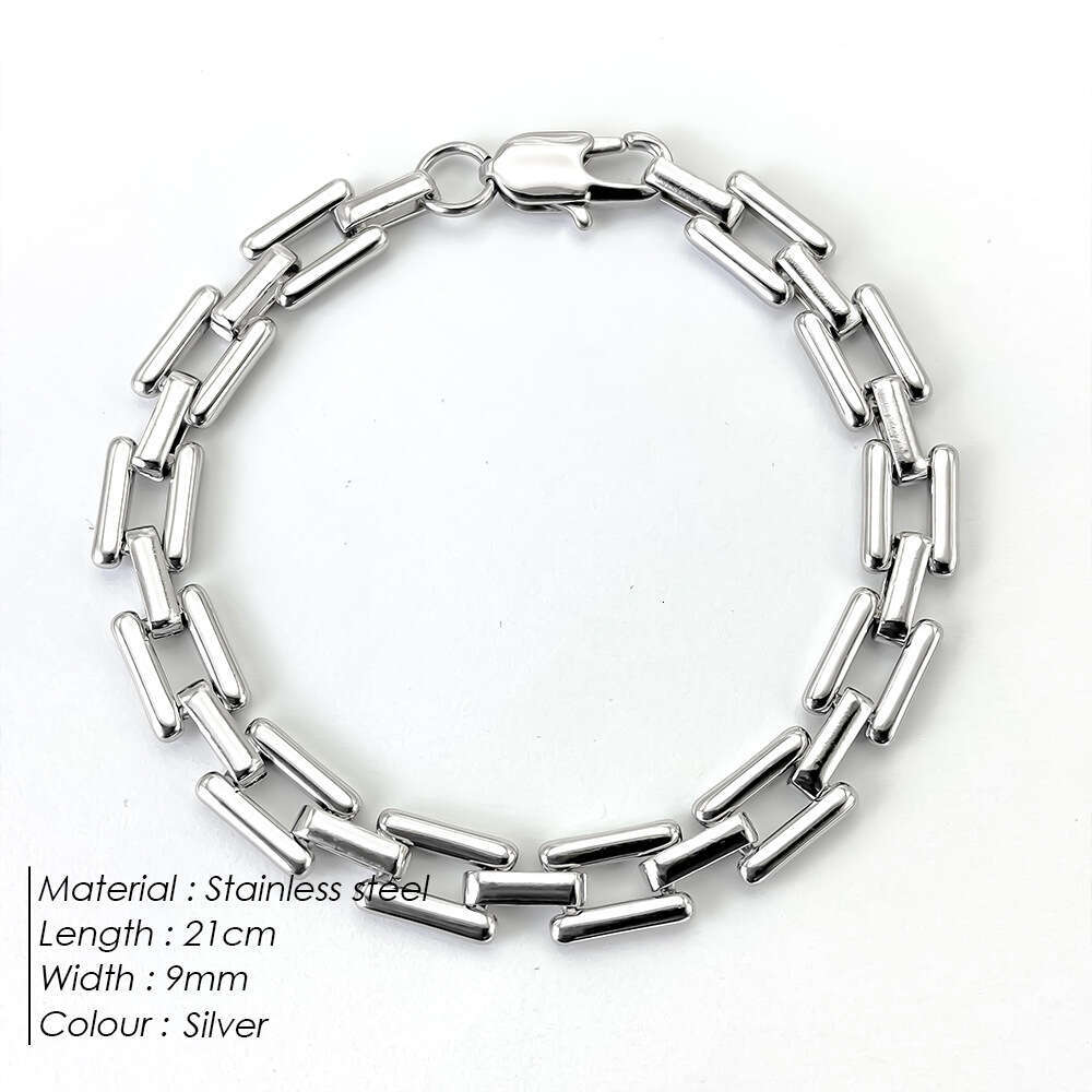 eManco Titanium Hip-Hop Trendy Ins Men's Stainless Steel Non-Fading Bracelet Daily