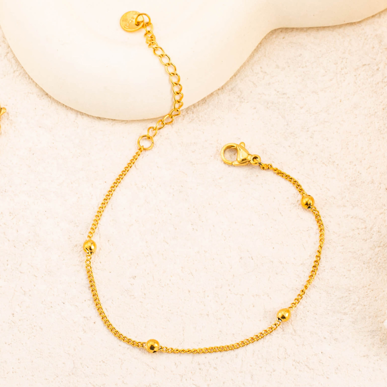 Fashion Light Gold Simple Versatile Plain Chain Bracelet for Women Design Titanium Steel Non-Fading Jewelry