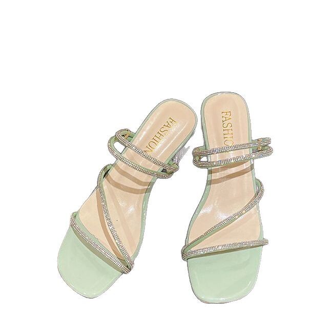 Women's thick heeled sandals, Korean style summer new shoes, multifunctional elegant high heels, designer sandals, women's slippers