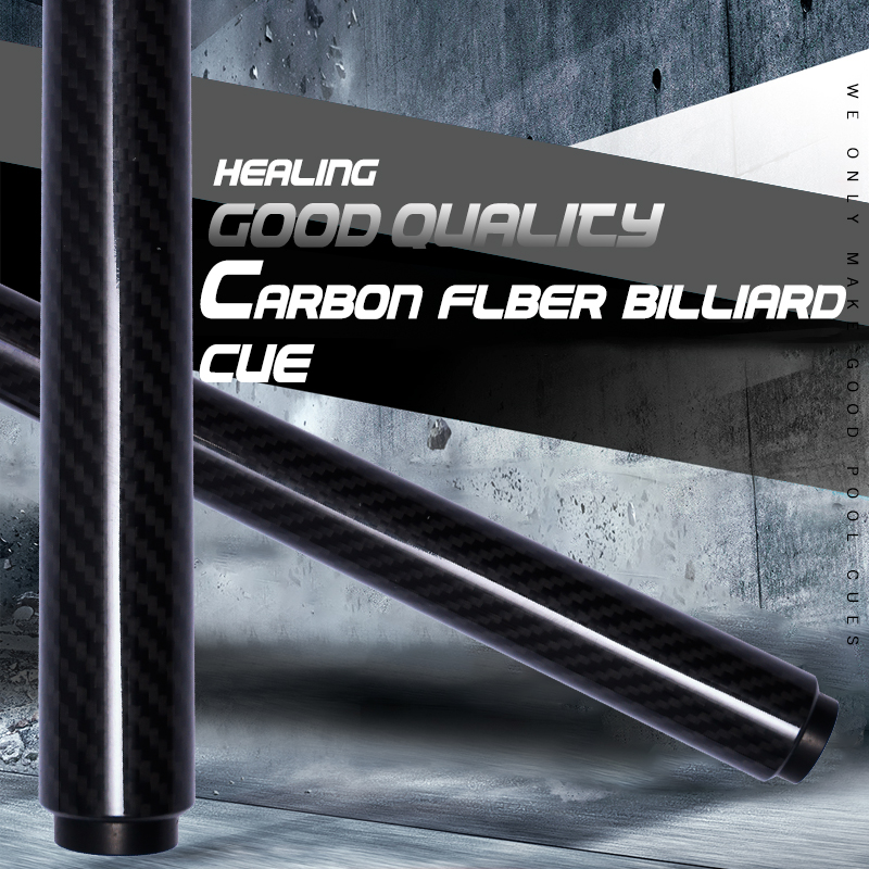 OKHEALING 3/4 Pool Cue 10.5mm Tip Billiard Cue Radial Pin or 3/8-8 Joint Black Technology Carbon Fiber Shaft Butt Length 145cm/57in 18~20oz Weight Adj