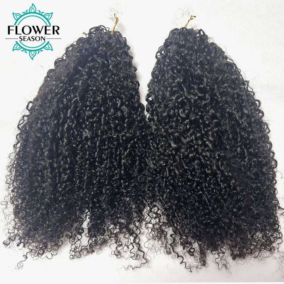 Human Multi-Textured Kinky Curly Pre-Separated Crochet Hair Extensions Knotless Micro Twists For Women