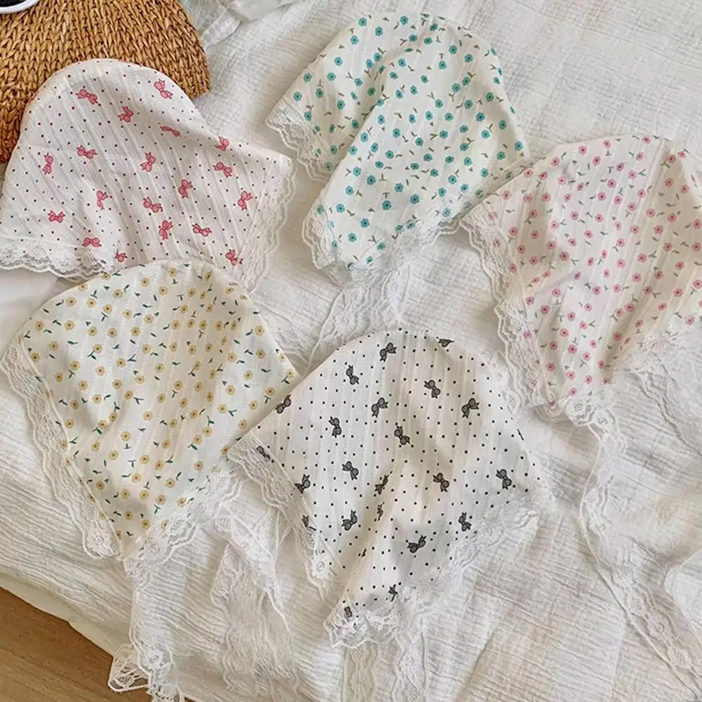 Korean Bowknot Hair Scarf Triangle Blue Neck Scarf Soft Hair wrap Pastoral style Hair Bandanas for Women Girls Hair Accessories 250610