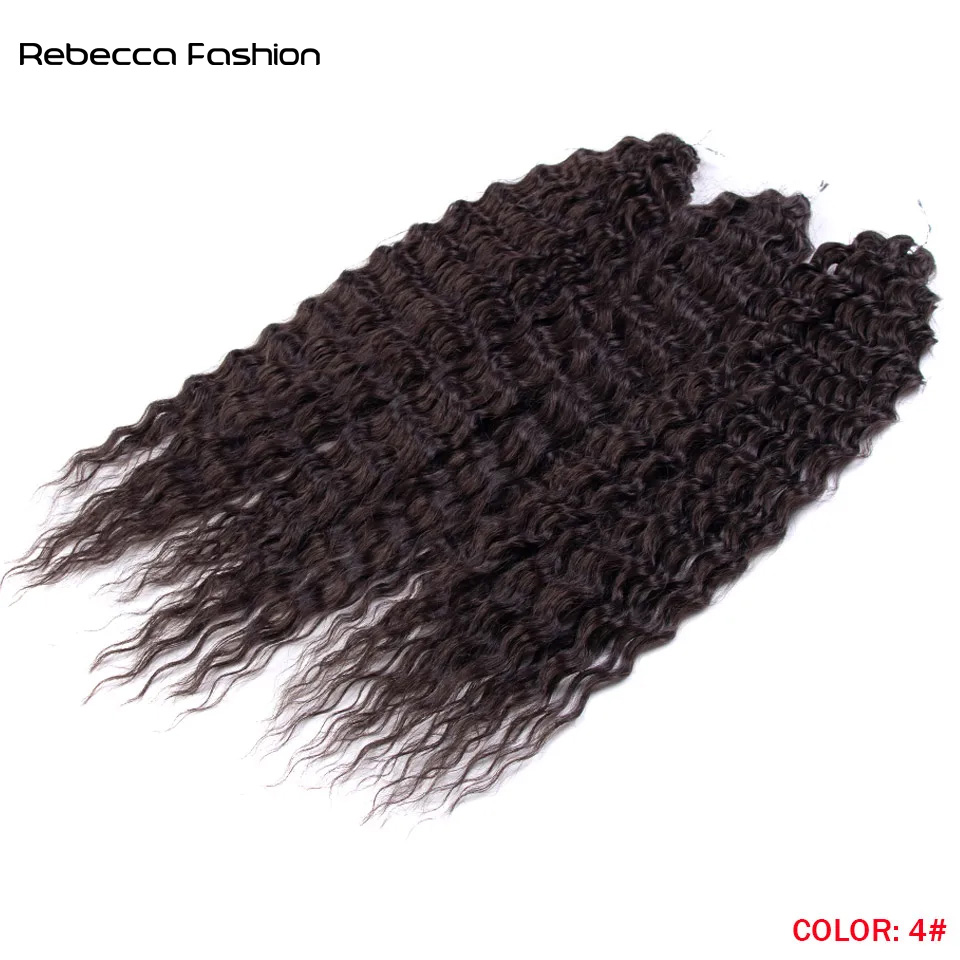 Rebecca Fashion Ariel Curl Water Twist Crochet Synthetic Braid Ombre Blonde 22 Inch Deep Wave Braiding Hair Extension