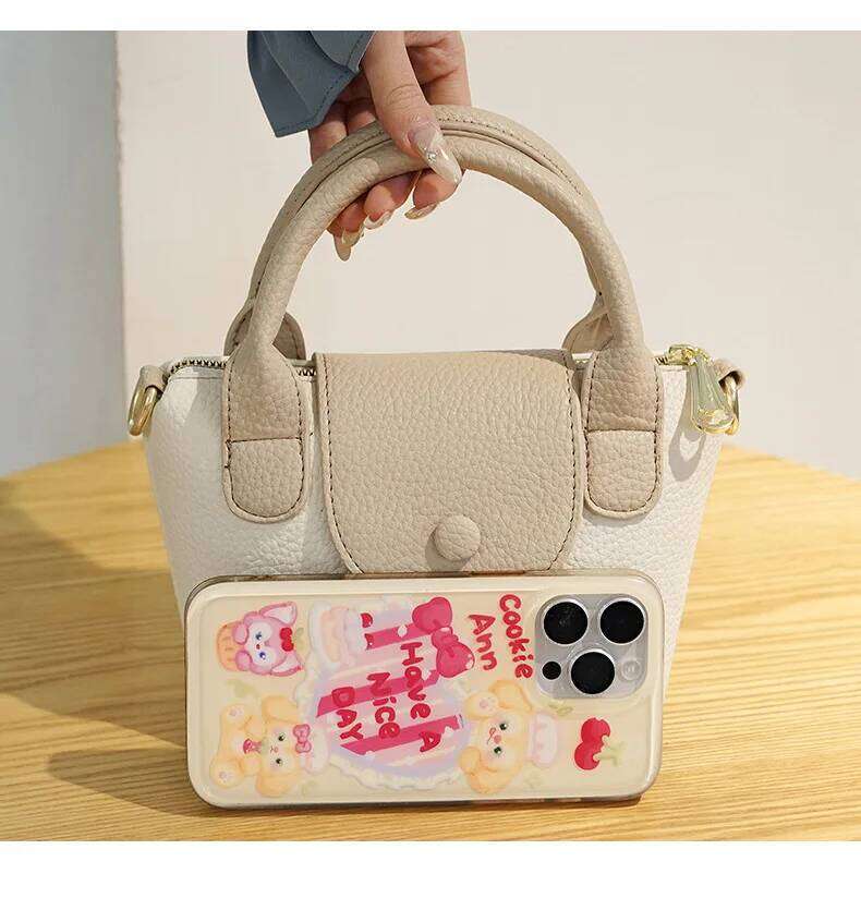 Small Bucket New Crossbody Lightweight Shoulder Bag PU Leather Mini Basket Handbag Purse