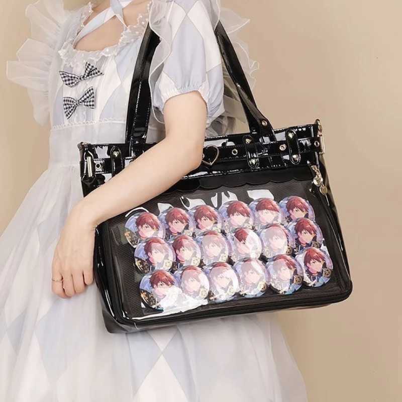 New Original Spicy Girl Cool Ita Bag Large Capacity Transparent Pain Layer Crossbody Bag Love Chain Ulzzang Shoulder Bag HandbagXJ2520616